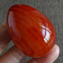 Water jade ice soul natural red agate egg handle rough stone ornaments Anger management egg physical play