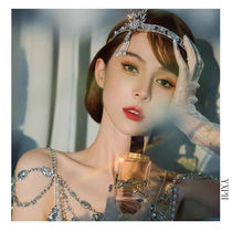 The great Gatsby headdress Silver hairband daughter child star with the same pearl jewelry party crown hair rope