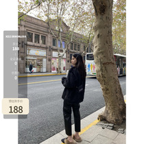 Xzz charmingl is very comfortable with one protein leather pants female broadlegged pants casual pants Korean version 100 hitch