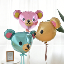 ins Korea Cartoon 4D aluminum film balloon baby bear head birthday party decoration network red 3D stereo
