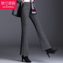 Mother woolen pants autumn and winter 2021 new middle-aged high-waisted trousers thick winter womens pants