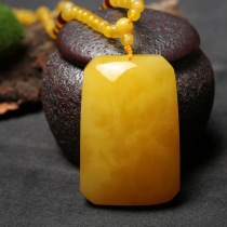 Natural Baltic Amber chicken oil yellow beeswax safe brand pendant men and women necklace sweater chain
