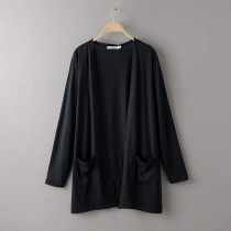 Day single original womens Thin Buckle-free shawl long sleeve loose knit cardigan air-conditioned shirt coat size 816