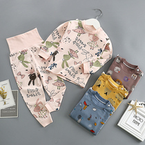 Spring and autumn winter childrens underwear set cotton boys and girls autumn clothes bottoming baby baby autumn clothes high waist trousers