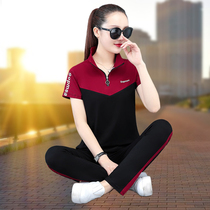 Pure Cotton Sportswear Casual Suit Women 2022 Summer New Running Fashion Loose Big Code Slim two-piece set
