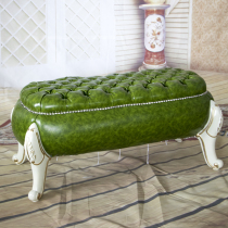 European bed tail stool Chaise luxury solid wood bedside stool Bedroom bed stool Bed collapse princess stool Shoe change sofa stool