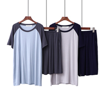 2020 mens summer slim sleepwear Modale shorts Short sleeves Ribbon Hood HOME SUIT SUIT