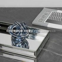 Simple and modern sales office mirror creative tray soft decoration model room home desktop storage decoration