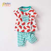 Infant male baby summer suit 0 1 1-2 3 years old Korean version of tide children baby fashion foreign summer clothes