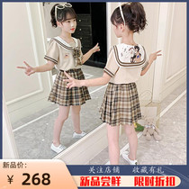 Girl suit 2022 New summer clothing CUHK Tong Summer short sleeves JK Two sets of children College Wind Uniform skirts