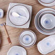 Plate creative personality home Japanese simple ceramic tableware dish soup rice bowl noodle bowl fish plate sauce dish