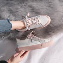 Winter canvas shoes girls 2022 new autumn female shoes with small white shoes and Korean cotton shoes students slap shoes