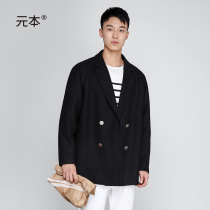 Meta Moto Spring Clothing Gross Suits Jacket Male Wool Double Platoon Buckle Loose Shoulder Outline Type West Suit Business Casual Tide