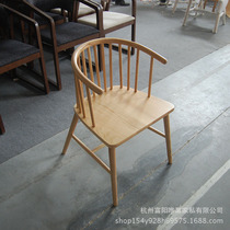 Princess chair new Chinese solid wood dining chair Nordic Windsor round chair chair teahouse lodge log chair leisure chair