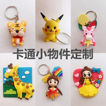 Anime cartoon image custom soft pottery pendant mobile phone chain keychain refrigerator sticker DIY custom new