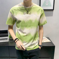 2020 new mens short sleeve T-shirt loose Korean version of mens round neck loose ins summer color top D0302