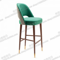 American solid wood bar chair high chair bar stool European backrest chair fashion creative bar chair simple bar chair