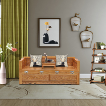 Solid Wood small apartment folding Luohan sofa bed dual-purpose small apartment space-saving multifunctional single sofa foldable