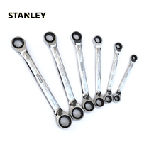 Stanley Metric double plum blossom two-way ratchet wrench quick pull Imported quick wrench Auto repair machine repair tool set