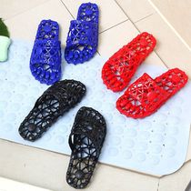 Massage Slippers Plantar Massage Shoes Hollowed-out Non-slip Male Bath Bathroom internal leakages Home cool slippers female Y1