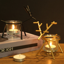 American deer candle holder ornaments Home creative desktop decoration Wedding Romantic candlelight dinner props Iron shelf