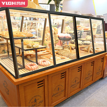 Famous Baker Showcase Pakner Bagel Bread Showcase Multi-layer Glass Trader in the Cabinet Bread Shop Bread Showcase