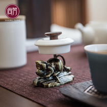 Shangfang China Wind copper-made mice cover Gaito tea darling Kettle Gettogongfu Tea Road Accessories