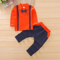 2-year-old male baby spring new childrens clothing boy suit 1-3-year-old childrens Korean suit Cotton childrens clothes tide