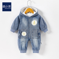 Newborn clothes cute tennis red baby one-piece clothes 01 year old Spring and autumn male and female baby cowboy khae climbing suit cartoon