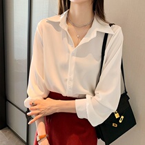JOLIMENT upper body is temperament beauty ~ thin white design sense niche Hong Kong flavor chiffon white shirt Women