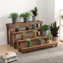Carbonated anti-corrosive solid wood Flower shelf Balcony Outdoor Multilayered Ladder Flowers a few feet on the stool Multi-meat green Flower Pot rack