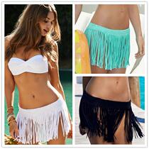 Cross-border explosive European and American elastic cloth strips hand hook tassel small skirt seaside holiday women bikini blouse women