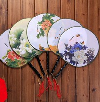  Flower Birds Classical Palace Fan Group Fan Gufeng China Wind Peony Fan Round Fan Dancing to Dance for the National Day Performance Stream
