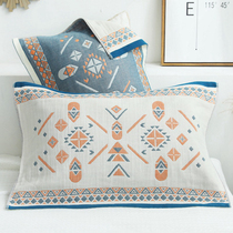 2021 new gauze pillow towels pure cotton pair with full cotton thickened upscale anti-slip without falling solo male Nordic wind