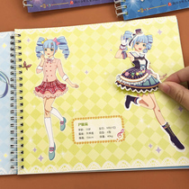 Childrens Princess swap with stickers Book 5 Girls Paste Draw 3-year 4 old 4 Color 6 Dress Fidream Teenage Cartoon Toy