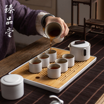 Zhen Pintang Ceramic Kung Fu Tea Set Home Japanese Set Simple Modern Black and White Small Bowl Drinking Teapot Cup