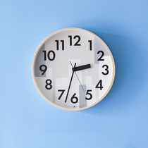 Lemnos Japan imported KASUMI wall clock living room simple modern wooden fashion personality mute wall clock