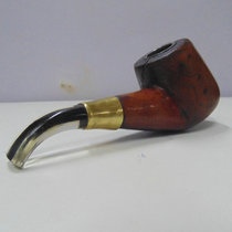 Anti-Union theme folk goods smoking set in the Republic of China large handmade wooden copper hoop dry smoke old pipe