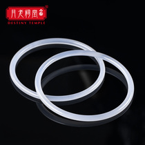 Yuelao ancestral hall natural ice white chalcedal jingle bracelet thin summer female round bracelet with purple Chinese style