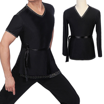  Mens Latin dance tops clothing Latin dance clothing bright diamonds hot diamonds national standard T-shirts performance clothes adult diamonds