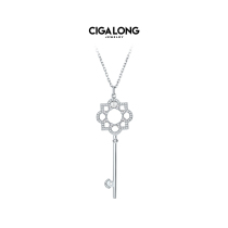 CIGALONG Heras Key Couple Necklace Female Zhou Shenzhen Star Same Accessories Silver Plated 18K Gold choker