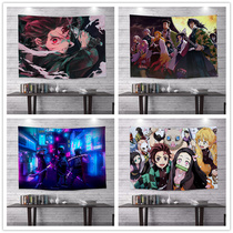 Japanese anime Ghost knife blade background cloth dormitory bedside decoration cloth butterfly Nin Wall cloth net Red Live Tapestry