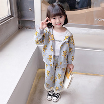 Girl Suit Spring Autumn 2021 New Internet Red Ocean Womens Baby Fall Childrens Autumn Childrens Autumn Clothes Two Sets