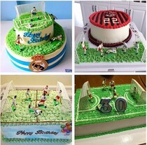 Football Kid football team scene cake decoration accessories baby cake ornaments doll baking decoration ornaments