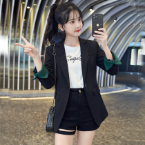 Black blazer women spring and autumn 2021 New Net red fried street Korean casual little lady suit jacket