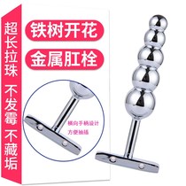 Anus metal anal plug for men and women with G-spot pulling beads anal plug anal dilator sex toys iron tree flowering