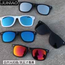 Ultra-light myopia clip polarized sunglasses driving men and womens large frame can turn up the sunshade clip-on sunglasses