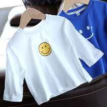 Baby pure cotton beating undershirt baby blouse male and female child white long sleeve t-shirt spring autumn Korean version clothes 1564