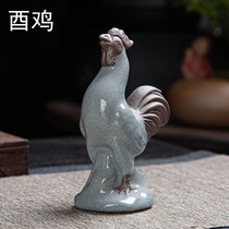 Ceramics 12 12 Zodiac Zodiac Zodiac tea pet ornaments small rooster can be opened tea table tea table tea tray tea ceremony accessories