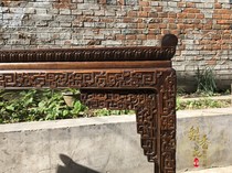 Antique antiques old objects wood Qing Dynasty Hai Huanghua pear inlaid with snail on the eyebrows old furniture